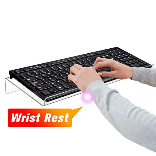 Product Cover Nat-Hom Computer Keyboard Stand-Clear Acrylic Keyboard Tray，Ticker Acrylic Keyboard Riser（Holder） for Easy Ergonomic Typing and Working at Home and Office(Standard)
