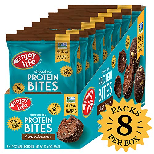 Product Cover Enjoy Life Vegan & Allergy Friendly Grab & Go Protein Bites, Dipped Banana, 8 Count, 1.7 Ounce