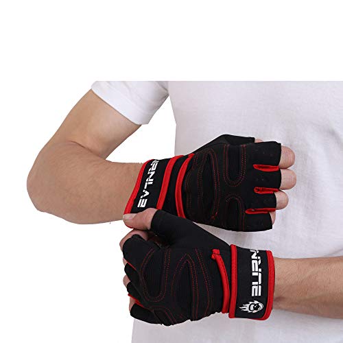 Product Cover Burnlab Gym Gloves with Wrist Support (Red, Medium)