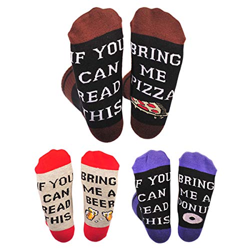 Product Cover SherryDC If You Can Read This Bring Me Wine Beer Coffee Tacos Donut Funny Sayings Crew Socks