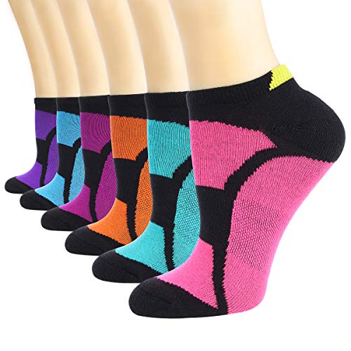 Product Cover LITERRA Womens Low Cut Ankle Athletic Socks Colorful Sports Running Socks 6 Pack