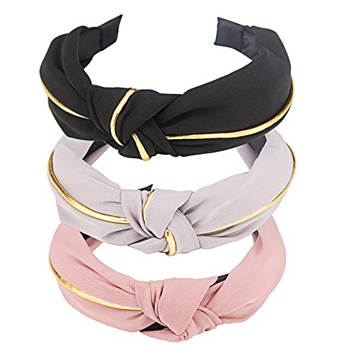 Product Cover 3 Pcs hogoo Fashion Hair Hoop Cross Knotted Headband Bow Hair Accessories for Women Teens