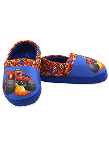 Product Cover Blaze and The Monster Machines Boys Toddler Plush Aline Slippers (9-10 M US Toddler, Red/Blue)