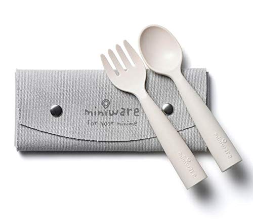 Product Cover Miniware My First Cutlery Set with Training Spoon, Fork, and Carry Case for Baby Toddler Kids - Promotes Self Feeding | Eco-Friendly Utensils | Modern and Durable Design | Dishwasher Safe