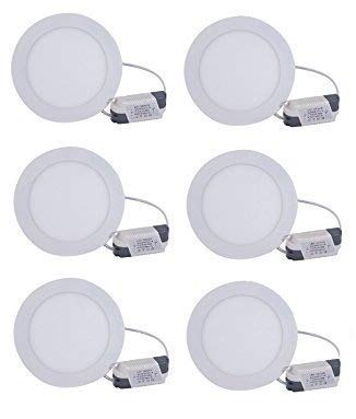 Product Cover Jikrik 6W Round LED Panel Light, White - Pack of 6 Pieces