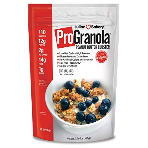 Product Cover Julian Bakery ProGranola 12g Protein : Peanut Butter Cluster : (Low Net Carb : Gluten-Free : Grain-Free) (14 Servings)