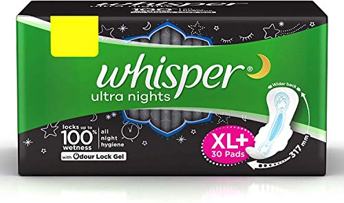 Product Cover Whisper Ultra Overnight Sanitary Pads with Wings - 30 Pieces (XL Plus)