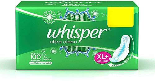 Product Cover Whisper Ultra Clean Sanitary Pads - 30 Pieces (XL Plus)