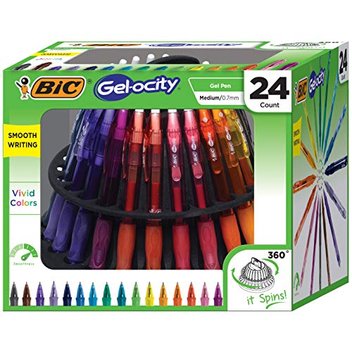 Product Cover BIC Gel-ocity Original Retractable Gel Pen Spinner, Assorted Colors, 24-Count
