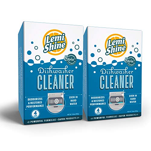 Product Cover Lemi Shine Natural Dishwasher Cleaner Powered by Citric Extracts - 4 Count 2 Pk Bundle - 8 uses Total