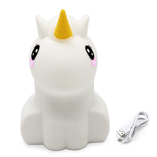 Product Cover Nursery Night Lights for Kids, Cute Silicone Baby Night Light with Touch Sensor, Portable and USB Rechargeable Unicorn Nightlight for Children