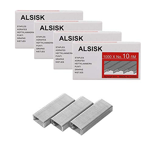 Product Cover Alsisk Pack of 4000PCS No.10 Mini Staples(Smaller Than Standard Staples) .Silver