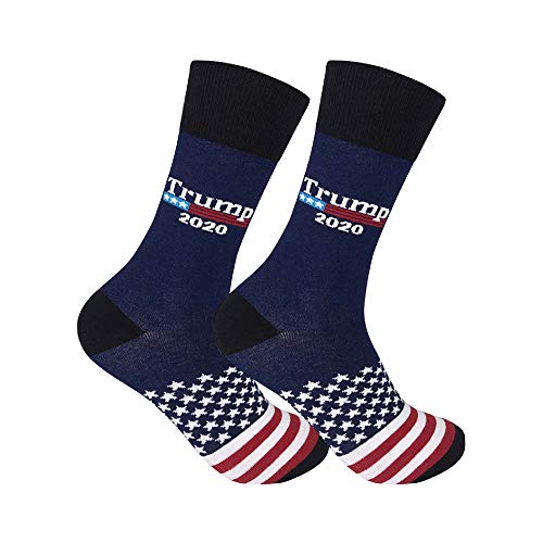 Product Cover Trump 2020 Socks - Donald Trump Gift for Men and Women - Donald Trump Novelty - Republican Apparel - American Flag Socks - Political Clothing - Republican Party - Trump Support - USA Apparel (1Pack)