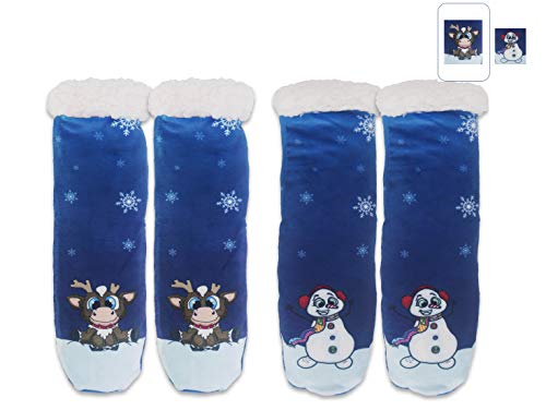 Product Cover Reindeer In Here (Pair of 1 Socks) Thermal Slipper Socks - HEAT PRINT - Ideal Gift for Kids, Cute Christmas Present (Reindeer In Here)