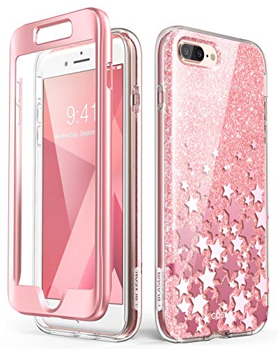Product Cover i-Blason iPhone7/8Plus-CosmoV2-SP-Pink Cosmo Glitter Clear Bumper Case for iPhone 8 Plus/iPhone 7 Plus, Pink