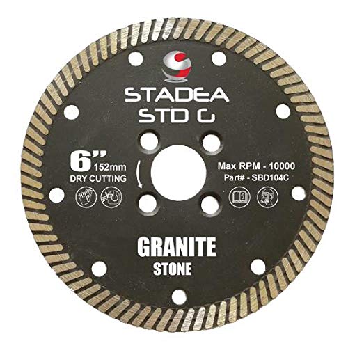 Product Cover Stadea SBD104C Diamond Saw Blade 6-Inch Continuous Turbo For Grinder - Granite Dry Cutting, 8 MM Segments