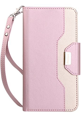 Product Cover Procase Wallet Case for Google Pixel 3 XL, Flip Kickstand Case with Card Slots Mirror Wristlet, Folding Stand Protective Cover for Google Pixel 3XL (2018 Release) -Pink