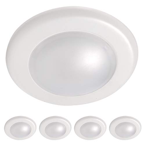 Product Cover OSTWIN 4 Inch LED Ceiling Light-Dimmable Led Flush Mount Installs into Junction Box or Recessed Can-10W 65W Equivalent)-700 Lm-3000K Warm White-White Finish-Damp Location-ETL and Energy Star-4 Pack