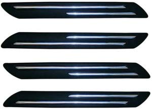 Product Cover VRT® Rubber Car Bumper Protector Guard with Double Chrome Strip for Car 4Pcs - Black (Universal)