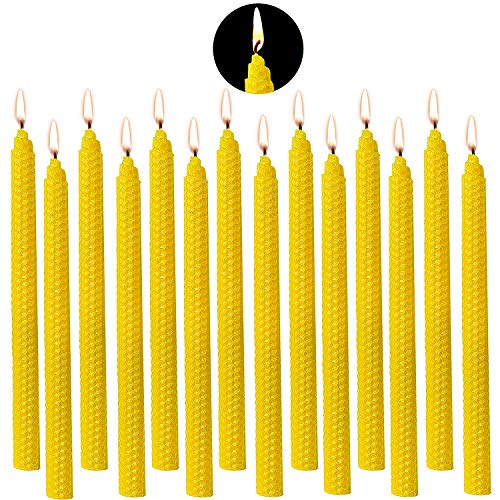 Product Cover YIH 100% Pure Beeswax Candles, Set of (14) 8x3/4 Hand Made Honeycomb tapers