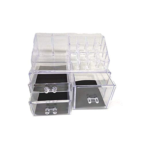Product Cover SMARTGURU, Acrylic Cosmetic Storage Drawer Organizer Clear Case Vanity Or Bathroom Countertop Make Up Organizer with Multi Box (Acrylic Cosmetic Organizer Box MD-3)