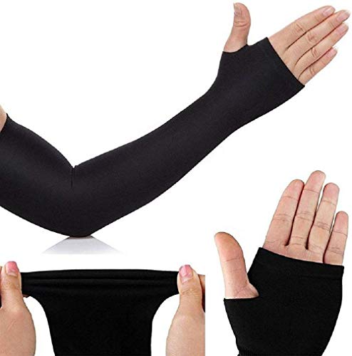 Product Cover Prime Box Black Fully Stretched Skinny Fit Arm Sleeves for Hand Cover Arm to Sunscreen