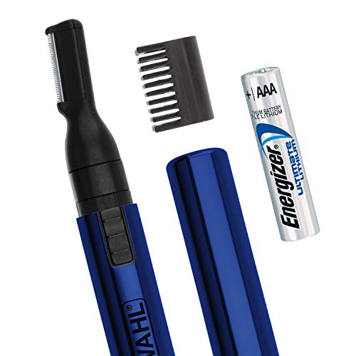 Product Cover Wahl Lithium Pen Detail Trimmer With Interchangeable Heads for Nose, Ear, Neckline, Eyebrow, Other Detailing - Rinseable Blades for Hygienic Grooming & Easy cleaning - model 5643-400, Blue
