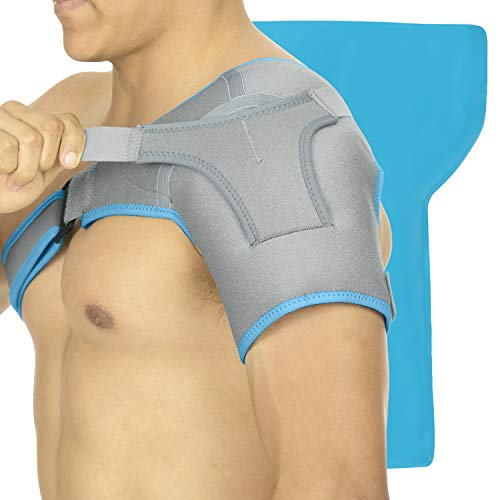 Product Cover Arctic Flex Shoulder Ice Pack Brace - Cold Reusable Cool Gel Wrap, Hot Therapy - Immobilizer Compression Stability Support for Tendonitis, Dislocated Joint, Left and Right Rotator Cuff Arm Pain Relief