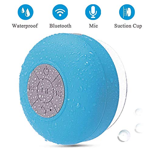 Product Cover BONBON Shower Speaker Bluetooth Waterproof Water Resistant Handsfree Portable Wireless Shower Speaker,Build-in Microphone, Solid Suction Cup, 4 hrs Play Time,（Blue）