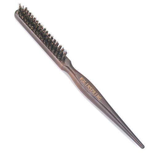 Product Cover WOLINSPRING Little Wonder Boar & Tourmaline Nylon Bristle Teasing Brush with Tail Handle for Back Brushing, Back Combing, Creating Volume, Teasing and Slicking Your Hair Back Colors May Vary(GT-3P)
