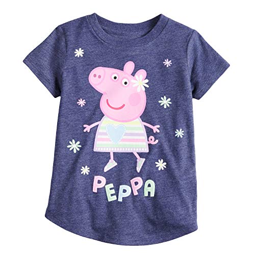 Product Cover Jumping Beans Toddler Girls 2T-5T Peppa Pig Glitter Graphic Tee 3T Peacoat Navy