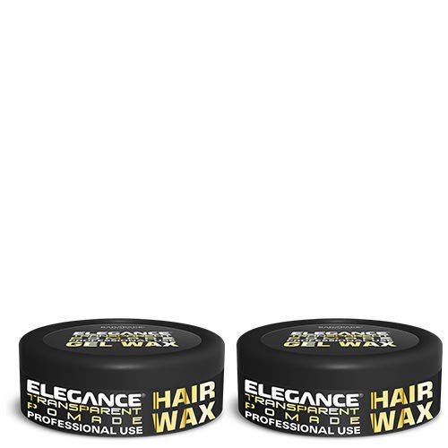 Product Cover 2 PC ELEGANCE TRANSPARENT POMADE HAIR STYLING WAX FOR STRONG HOLD 150 ML