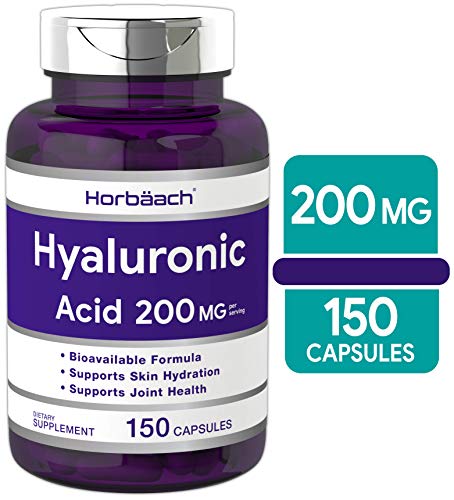 Product Cover Horbaach Hyaluronic Acid 200 mg 150 Capsules | Supports Joint and Skin Hydration | Non-GMO & Gluten Free Supplement