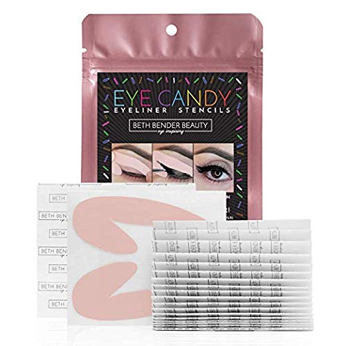 Product Cover Eye Candy Eyeliner Stencil Pads - For Perfect Smokey Eyes or Winged Tip Look. Created by Celebrity Makeup Artist. Reusable, Easy to Clean & Flexible. Cruelty Free & Vegan, Made in USA (Starter - 1 pk)