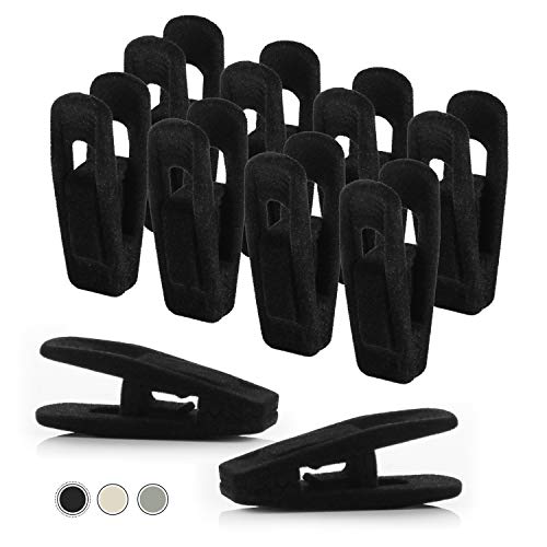 Product Cover Closet Accessories Velvet Clips, 20 Pack, Durable Non- Breaking Material, Matching Hangers of Our Brand and Your existing Velvet Hanger, Suitable to Hang Many Types of Clothes. (Black)