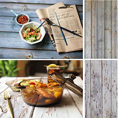Product Cover Selens 22x35Inch 2-in-1 Wood Grain Background Paper for Photographers, Foodies, Gourmet Bloggers, Cosmetic Sellers, Online Stores Product Photography, Life Photos and More