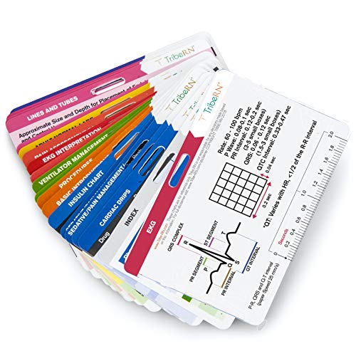 Product Cover BadgeGuru Set by Tribe RN - 26 Nursing Badge Reference Cards - EKG, Vitals, Lab Values etc. (Bonus Nursing Cheat Sheets) Perfect Gift for a Nurse, Student, or Other Medical Professional (Standard)