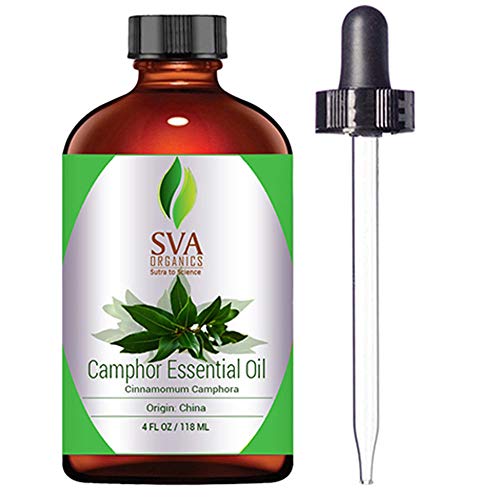 Product Cover SVA Organics Camphor Essential Oil (118 ml)- 100% Pure and Natural therapeutic Grade Essential Oil | Perfect for Aromatherapy, Relaxation,Skin (4 Ounce)