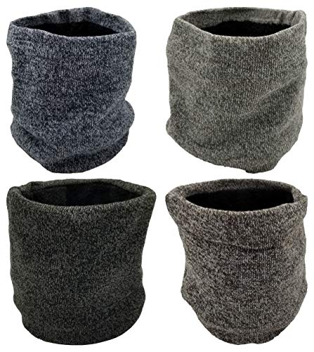 Product Cover Winter Neck Gaiter, 4 Pack, Fleece Lined Interior Warm Cold Weather Scarf Wrap Gift, Mens or Womens Unisex (4 Pack Assorted Marled)