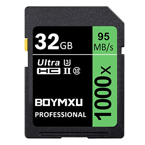 Product Cover 32GB Memory Card, BOYMXU Professional 1000 x Class 10 Card UHS-I U3 Memory Card Compatible Computer Cameras and Camcorders, Camera Memory Card Up to 95MB/s, Green/Black