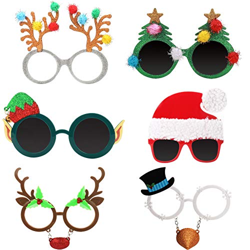 Product Cover Ocean Line Novelty Christmas Glasses - 6 Pack Creative Funny Eyewear, Happy New Year Celebration, Holiday Costume Party Supplies Decoration for Kids and Adults
