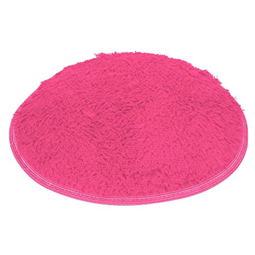 Product Cover Clearance Tuscom Coral Fleece Round Rug Non-Slip Mat for Soft Bath Bedroom Floor Shower(10 Colors) (Hot Pink)