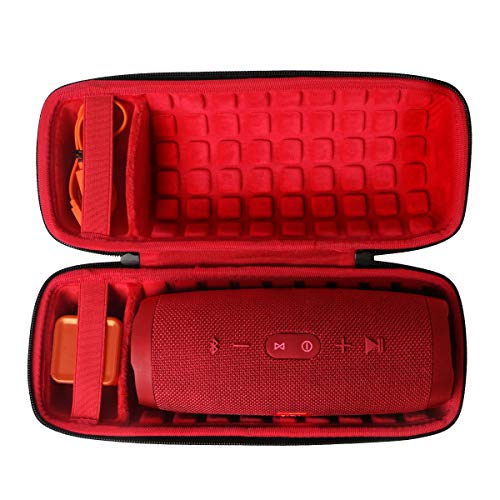 Product Cover co2crea Hard Travel Case for JBL Charge 4 Waterproof Bluetooth Speaker (Outside Black and Inside Red)