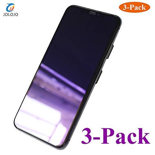 Product Cover JOLOJO iPhone 11 Pro Max/iPhone Xs Max Anti-Blue Light Screen Protector [3 Pack] Full Cover Tempered Glass Blocks Excessive Harmful Blue Light [Relieve eye fatigue]for iPhone 11 Pro Max/Xs Max 6.5inch