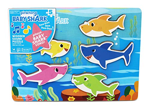 Product Cover Cardinal Industries 6053347 Pinkfong Baby Shark Chunky Wooden Sound Puzzle - Plays The Baby Shark Song, Multicolor