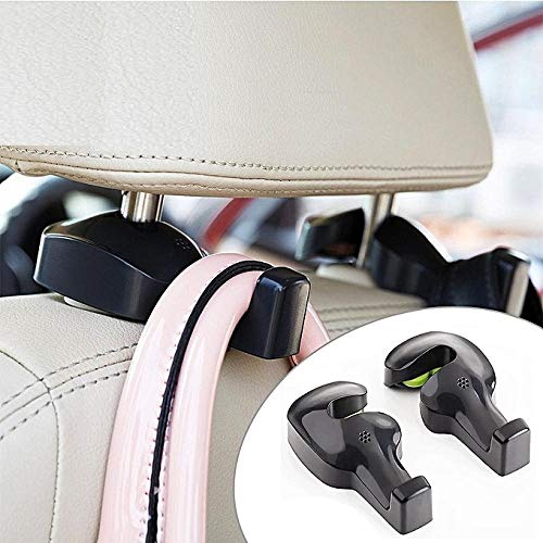 Product Cover Inditradition Universal Car Back Seat Headrest Hook | Hanging Holder for Purse, Bags, Polybags, Handbags, Groceries (Pack of 2) (Black)