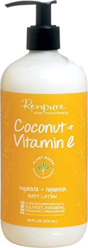 Product Cover Renpure Plant-Based Beauty Coconut & Vitamin E Hydrate + Replenish Body Lotion, 16 fl oz (473 ml)