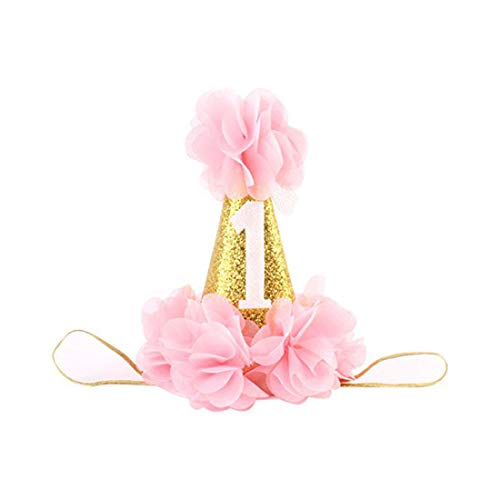 Product Cover Infant Baby 1st Birthday Party Hat Princess Hairband Baby Girl Flower Delicate Hair Accessories Crown Party Hats