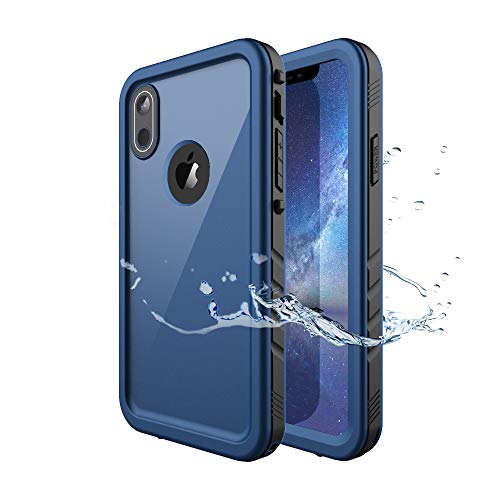 Product Cover iPhone XR Waterproof Case, Waterproof iPhone XR Shockproof Full-Body Rugged Cover Case with Built-in Screen Protector for Apple iPhone XR 6.1 Inch 2018 Release -(Blue)