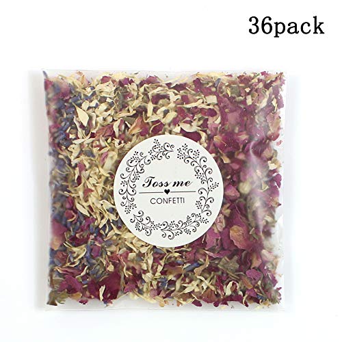 Product Cover Confetti Dried Flowers and Petals - 100% Natural Wedding Confetti Dried Flower Petals Pop Wedding and Party Decoration Biodegradable Rose Petal Confetti (36)
